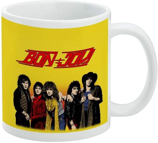 Bon Jovi Band and Logo White Mug