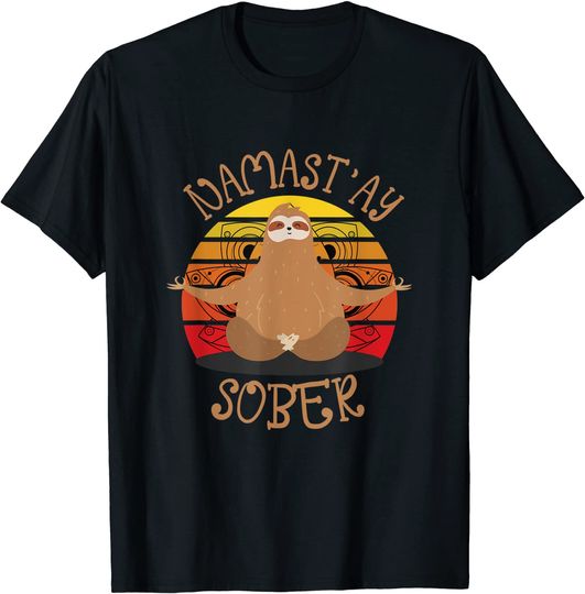 Namastay Sober Sloth Yoga Namaste T-Shirt