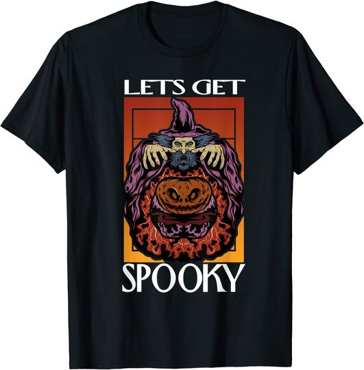 Let's get spooky. Wizard pumpkin Halloween vintage T-Shirt