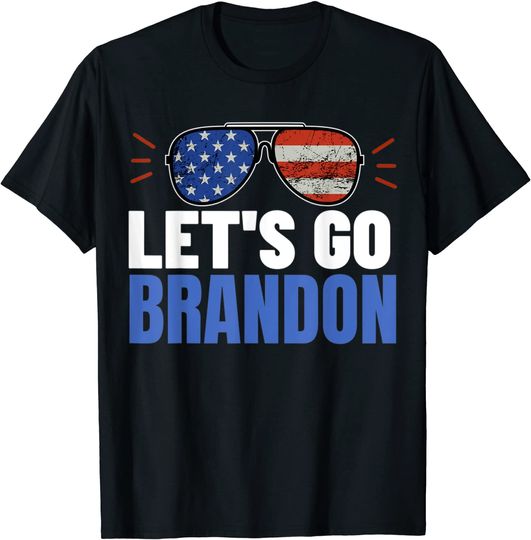 Let's Go Brandon Flag Sunglasses Anti Biden Club T-Shirt