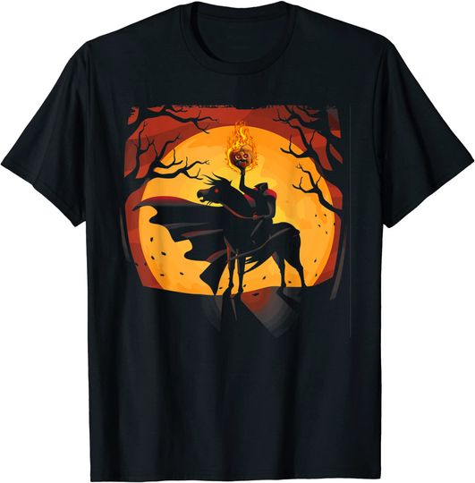 Headless Knight Flaming Pumpkin Halloween T Shirt