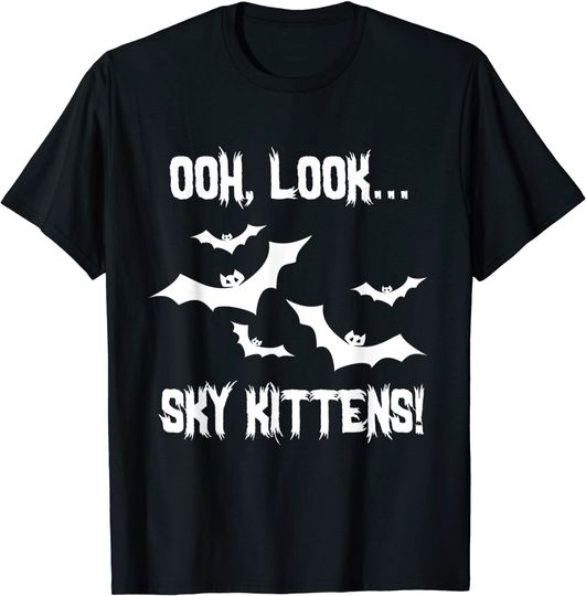 Bat Lover Sky Kittens Bats T-Shirt