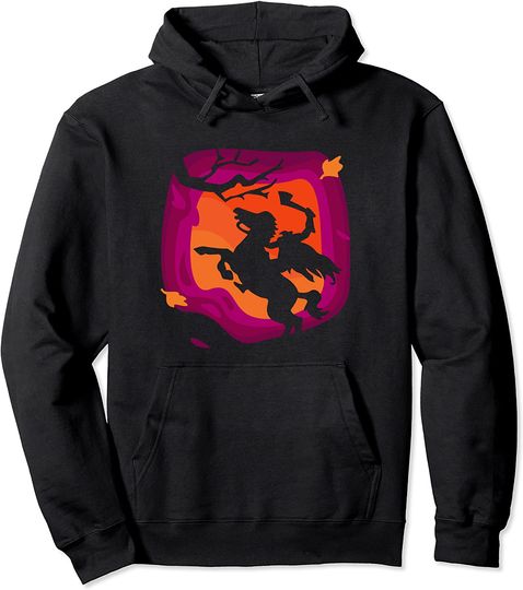 Headless Horseman Scary And Spooky Halloween Work Party Gift Pullover Hoodie