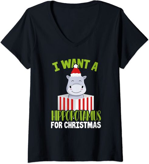 I Want A Hippopotamus For Christmas Funny Hippo Lover Attire T-shirt