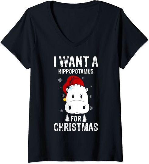 I Want A Hippo For Christmas Pyjamas T-shirt