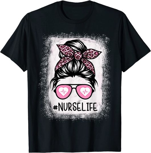 Nurse Life Bleached Pink Tshirt
