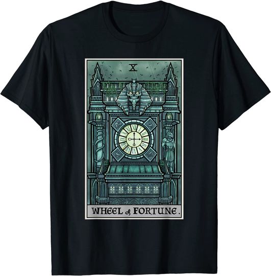 Wheel Of Fortune Tarot Card Halloween Gothic Witch Occult T-Shirt
