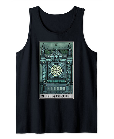 Wheel of Fortune Tarot Card Halloween Gothic Witch Occult Tank Top