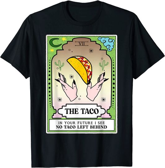 The Taco Mexican Food Reading Card Crescent Moon T-Shirt