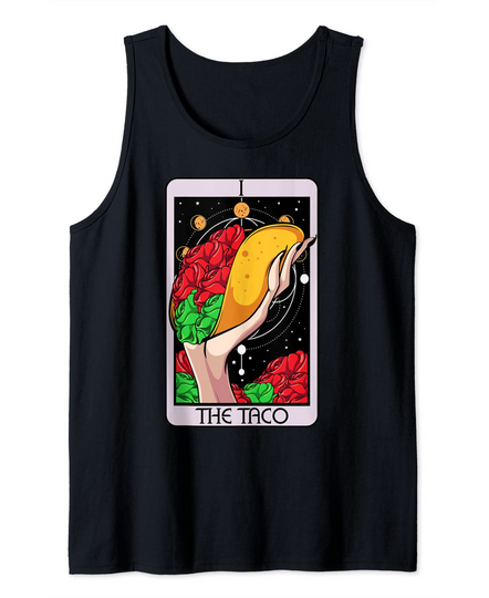 Taco Tarot Card Witchy Occult Alchemy Fortune Teller Tank Top