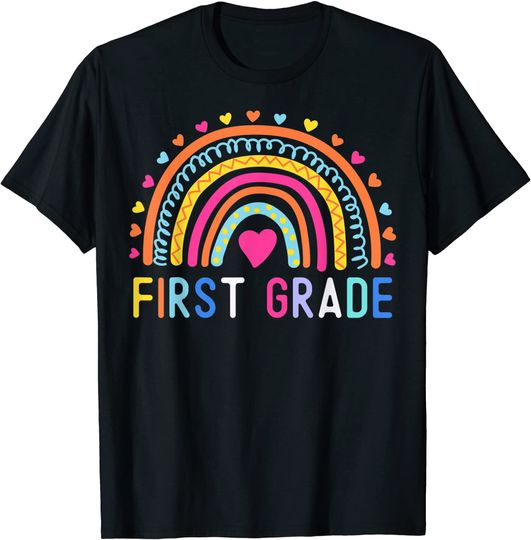 First Grade Teacher Rainbow T-Shirt