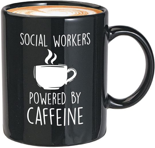 Social Worker Powered By Caffeine Coffee Vintage Mug