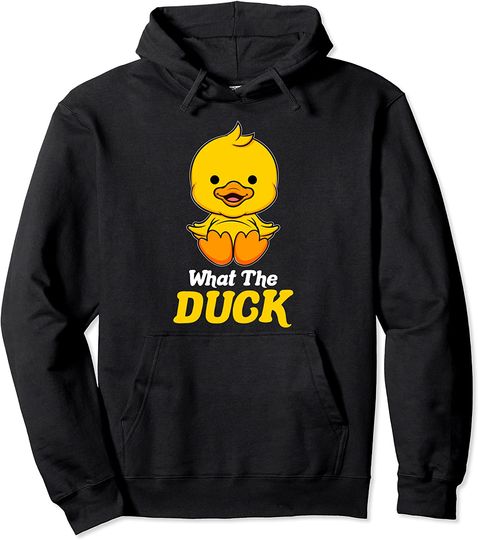 What The Duck Funny Rubber Duck Cute Duckling Pullover Hoodie