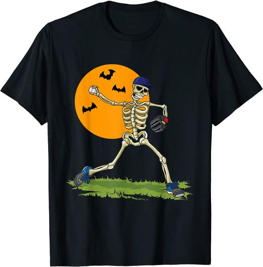 Halloween Baseball Skeleton T-Shirt