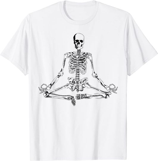 Halloween Meditating Skeleton Shirt | Funny Freaky Yoga Gift T-Shirt