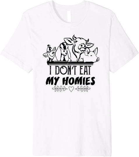 Vegetarian I Don't Eat My Homies Retro Vegan Lovers Premium T-Shirt