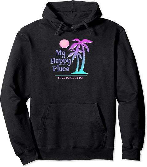 Cancun Souvenir Hoodie Palm Tree Happy Beach Sweatshirt