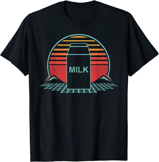 Milk Carton Retro Dairy Lover Vintage 80s Style Gift T-Shirt