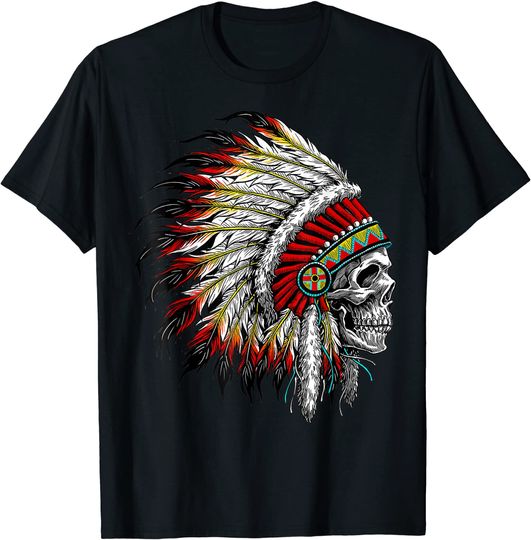 Headdress Skull Native American Pride T-Shirt