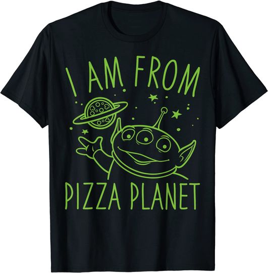 Neon Green T Shirt Alien Pizza Planet T-Shirt T-Shirt