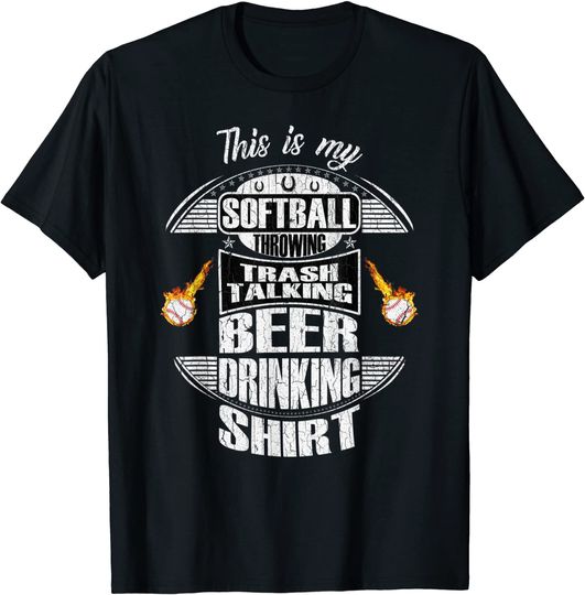 Funny Distressed Softball Pitcher Beer Drink Trash-Talking T-Shirt