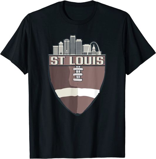 Vintage St. Louis Football Skyline Cityscape Retro Football T-Shirt