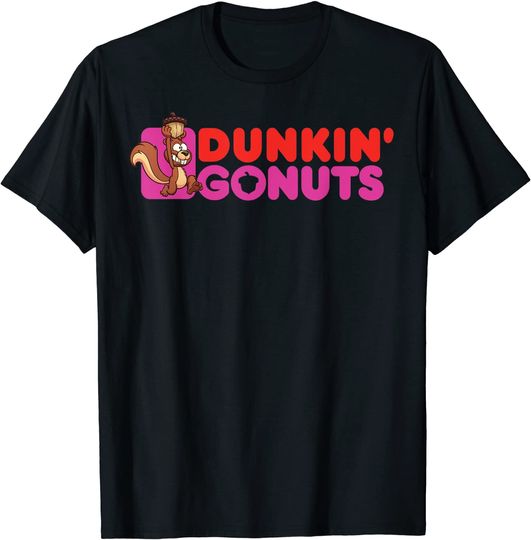 Dunkin Go Nuts Donut Coffee Squirrel with Acorn T-Shirt