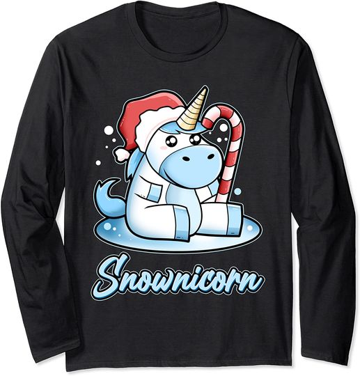 Unicorn Snowman Snownicorn Xmas Christmas Gifts Long Sleeve