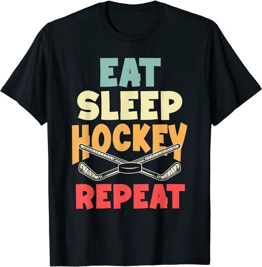 Eat Sleep Hockey Repeat Inline Hockey Skates Roller Skater T-Shirt