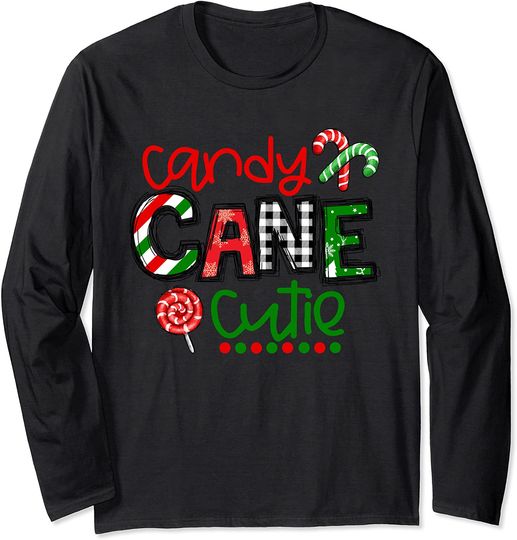Candy Cane Cutie Christmas Candy gifts For Girls Long Sleeve
