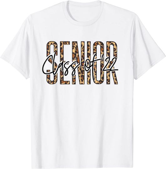 Senior Class of 2022 Grad 22' Leopard Cheetah Print T-Shirt