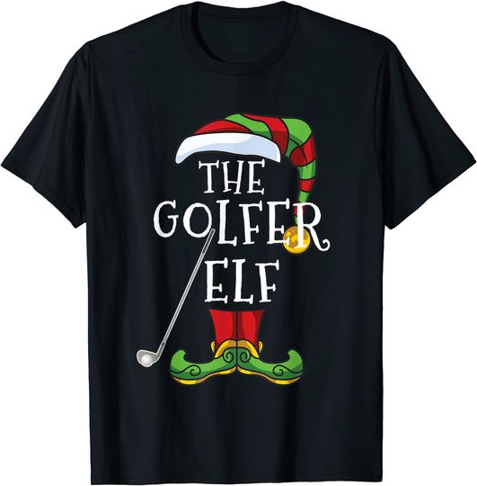 Golfer Elf Golf Family Matching Christmas Group Pajama T-Shirt