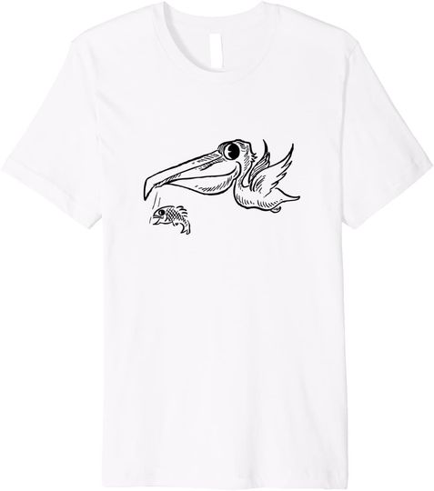 Pelican Cute Cartoon Beach Preppy Bird Premium T-Shirt