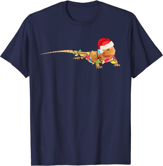 Christmas Funny Bearded Dragon For Mom Dad Kids T-Shirt