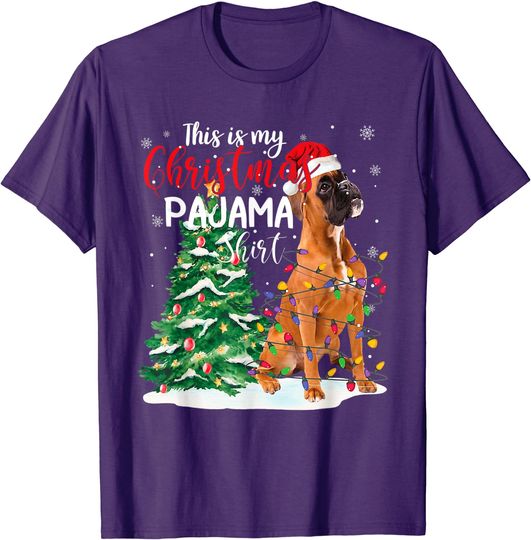 This Is My Christmas Pajama Shirt Boxer Dog Lover T-Shirt