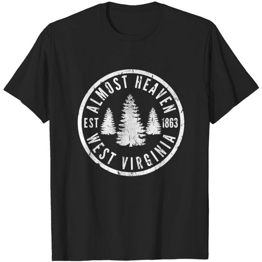 West Virginia Almost Heaven Nature Outdoors Home Vintage T-Shirt
