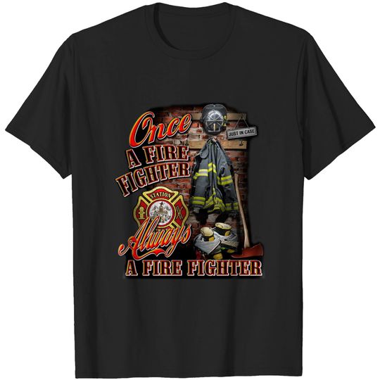 Firefighter T Shirt - Fire Fighter Never Forget - Brotherhood Thin red line tees