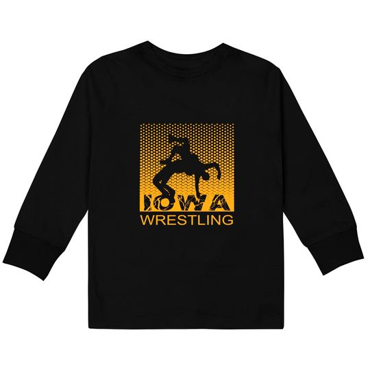 Graphic Iowa Wrestling Freestyle Wrestler The Hawkeye State Kids Long Sleeve T-Shirt