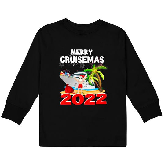 Merry Cruisemas 2021 Christmas Santa Claus Cruise Kids Long Sleeve T-Shirt
