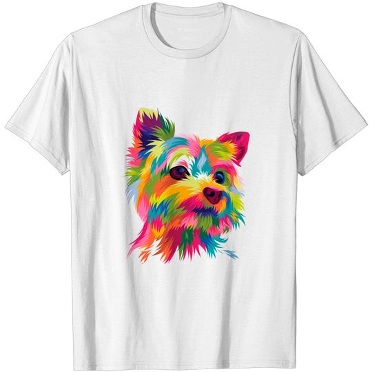 Funny Dog Yorkie Pop Art T Shirt