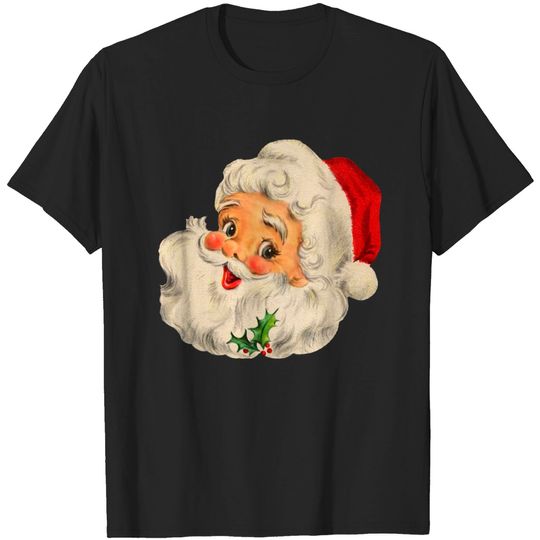 Cool Vintage Christmas Santa Claus Face T-Shirt