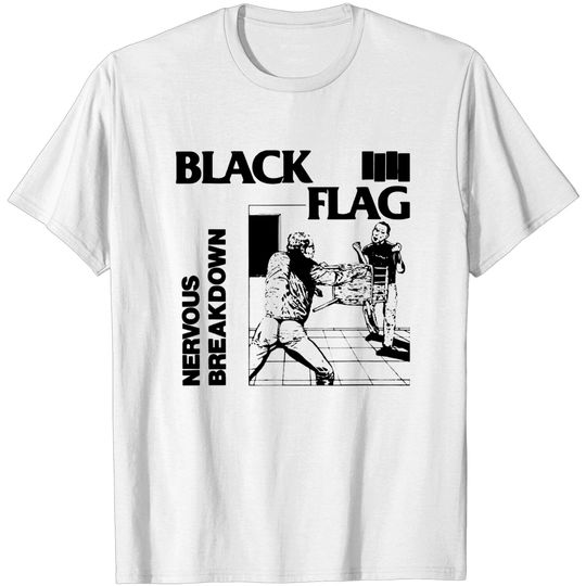 Black Vintage Arts Flag Love Bands Nervous Breakdown T-Shirt
