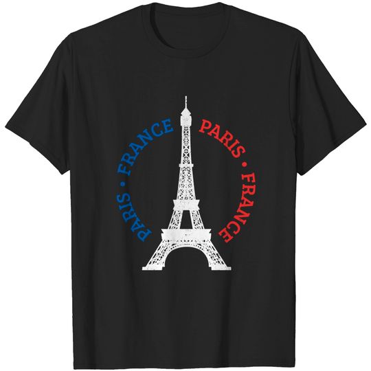 Paris France Eiffel Tower French Flag T-Shirt