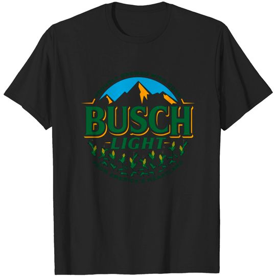 Busch Light Beer Proudly Brewed with Corn Circle Logo T-Shirt