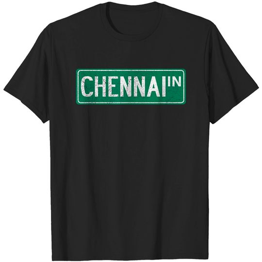 Retro Chennai India Street Sign T Shirt