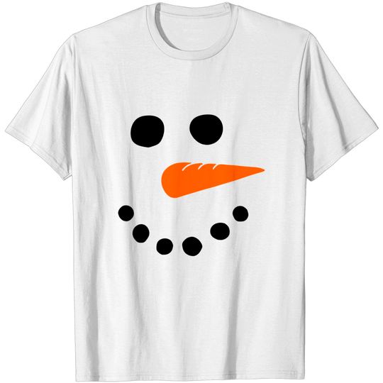 Snowman Face Carrot Nose Christmas Winter Cosplay T-Shirt