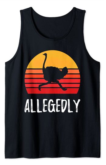 Vintage Retro Allegedly Ostrich Sunset Theme distressed Tank Top