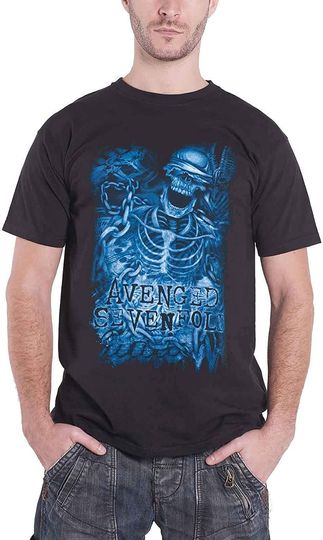 Avenged Sevenfold Chained Skeleton Band Logo T Shirt