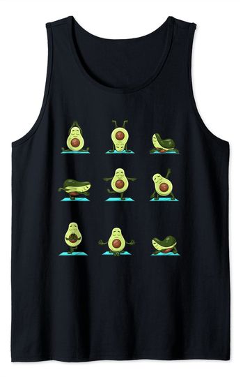 Funny Avocado Yoga Fitness Funny Exercising Gym Avocado Tank Top