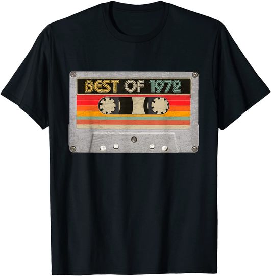 Best Of 1972 49th Birthday Gifts Cassette Tape Vintage T-Shirt